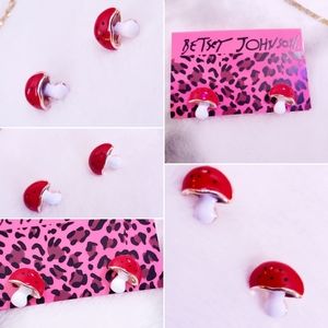 Adorable little red mushroom earrings